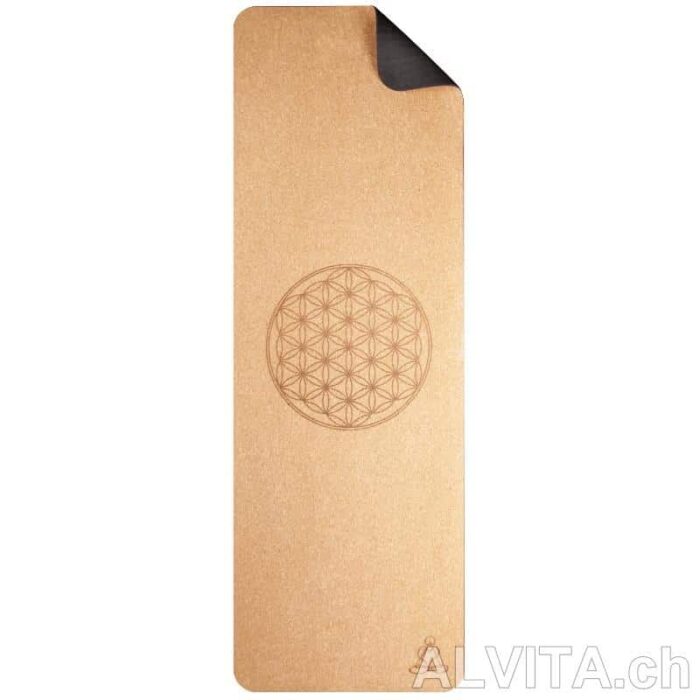 Yogamatte aus Kork mit Symbol "Blume des Lebens" – Bild 3