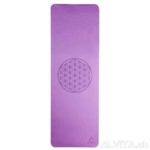 Yogamatte dunkellila-zartlila mit Blume des Lebens