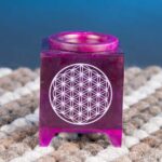 Lampe aromatique - Fleur de vie, stéatite violette