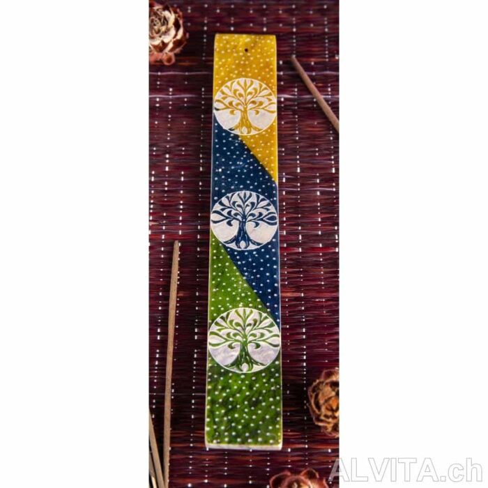 Porte-arbre de vie coloré en stéatite