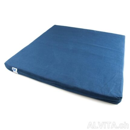 Tapis de méditation bleu foncé rempli de fibres de noix de coco