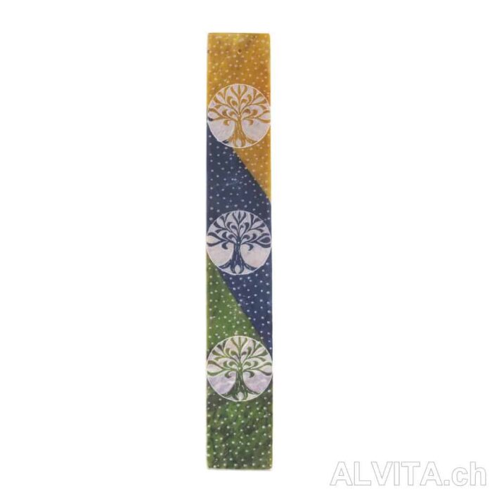 Support en stéatite Arbre de vie coloré