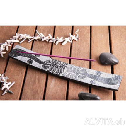 Specksteinhalter, schwarz mit Motiv