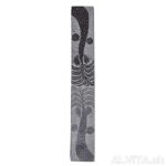 Support en stéatite, noir avec motif de palmiers