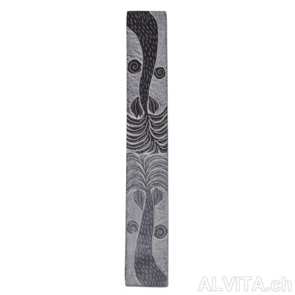 Specksteinhalter, schwarz mit Palmen-Motiv