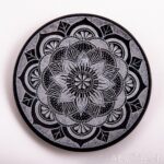 Stäbchenhalter Mandala, gross, schwarz-grau