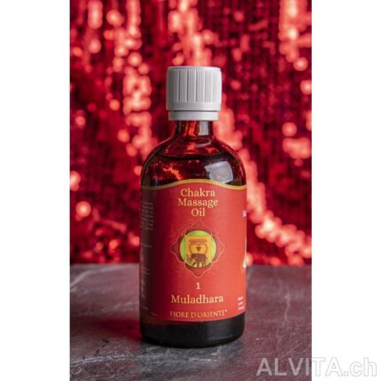 Wurzel-Chakra Massage Öl 100 ml (Muladhara) mit Hintergrund