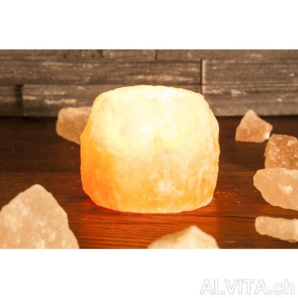 Bougie à réchaud en cristal de sel