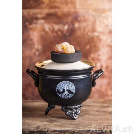 Encensoir Caldron Arbre de vie Fer avec anse en fonte