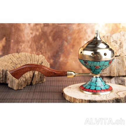 Encensoir avec poignée en bois