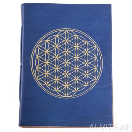 Cahier d'écriture Fleur de vie bleu-or