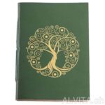 Schreibbuch mit Lebensbaum gold-gruen