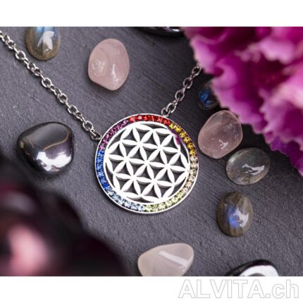 Anhänger Blume des Lebens mit Kette