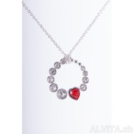 Pendentif en cristal de cœur avec chaîne