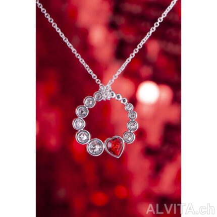 Pendentif en cristal de coeur avec chaîne avec des cristaux de verre