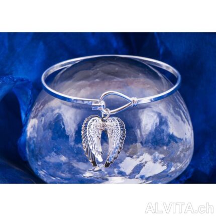 Bracelet aile d'ange gardien argenté