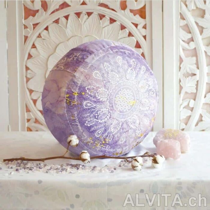Coussin de méditation rond - lilas de Spirit of OM - Image 2