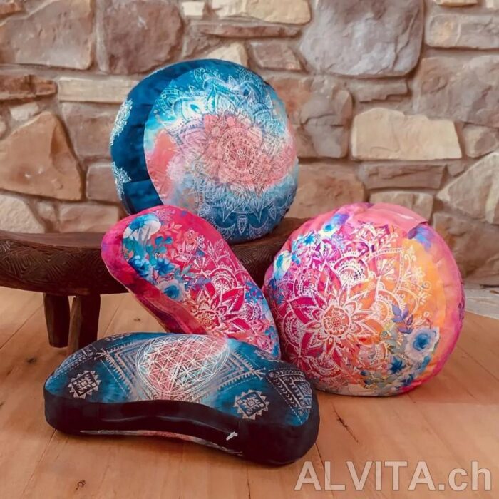 Meditationskissen rund - pink/bunt - Spirit of OM – Bild 3