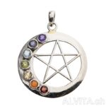 Pentagramm Chakrakreis Anhänger mit Edelsteinen
