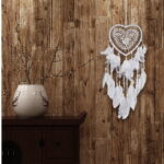 Traumfänger weiss mit Herz im indianischen Style – Bild 2