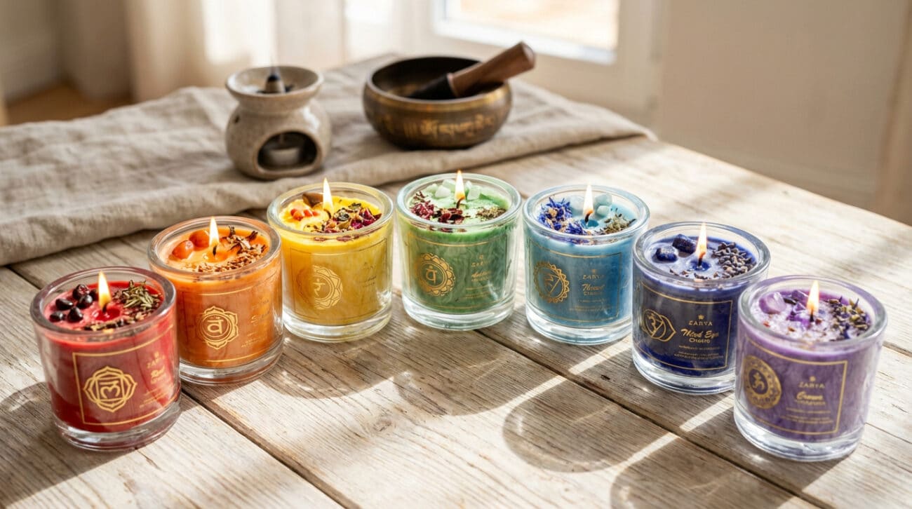 7 Chakra Kerzen für die Harmonierung
