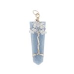 Angelit Lebensbaum Anhänger mit Diamanten