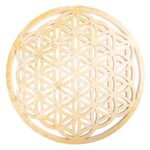 Blume des Lebens Wandschmuck 39,6 cm – weiss mit Blattgold