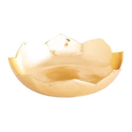 Lotusschale Gold – Räucherschale aus Weissmetall