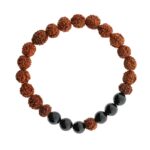 Rudraksha Armband mit schwarzem Turmalin