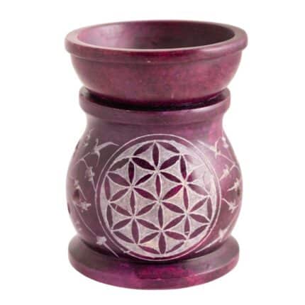 Aromalampe Blume des Lebens – Speckstein violett